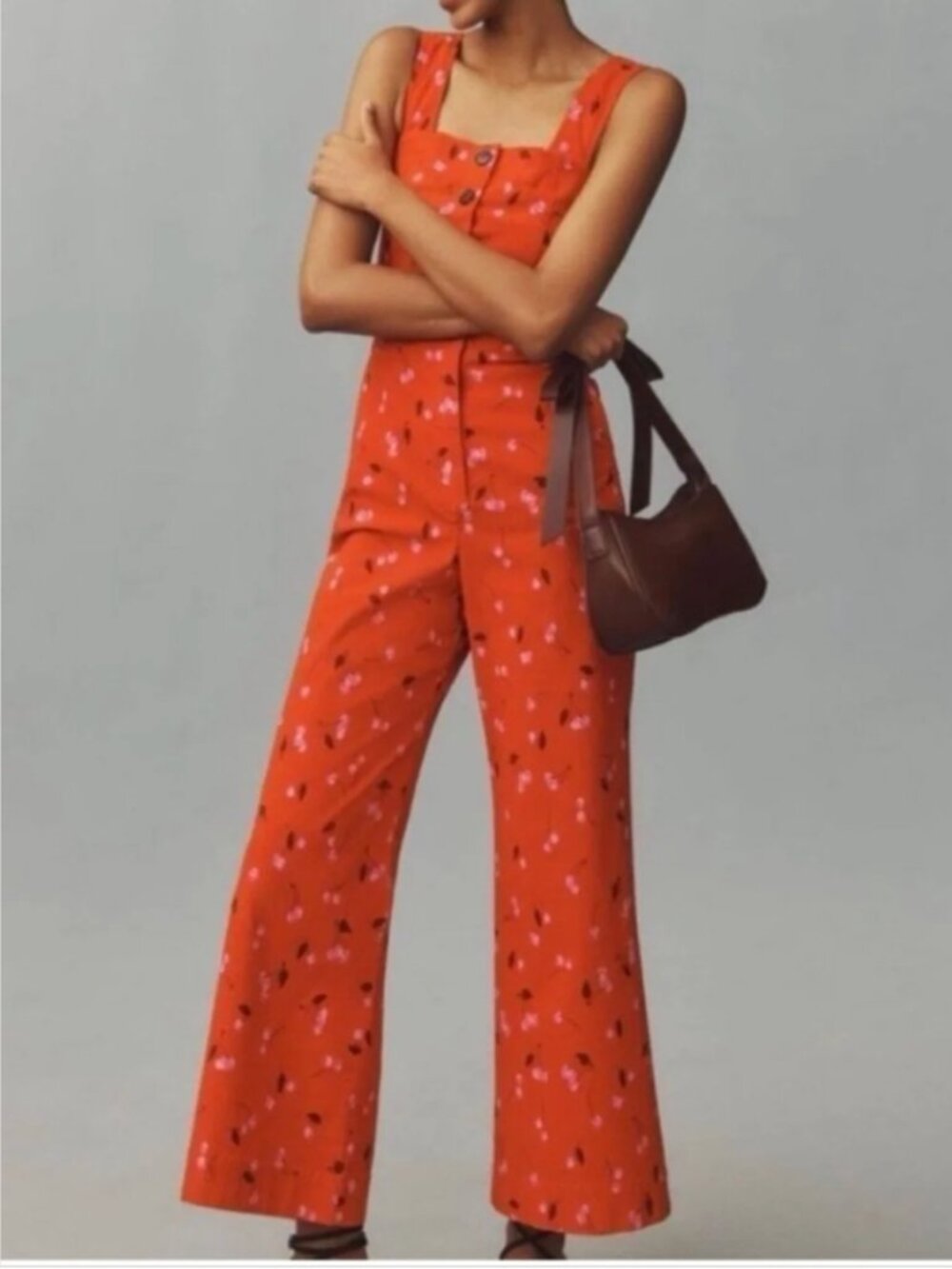 LIKE NEW✨ Maeve by Anthro - Cherry Print, Colette Portside jumpsuit - size 2Tall